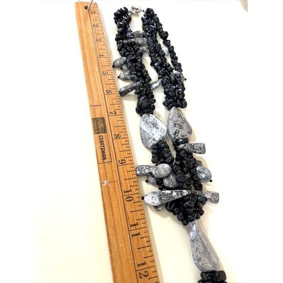 Multi Strand Onyx Necklace Gemstone Jewelry - Picture 10 of 13